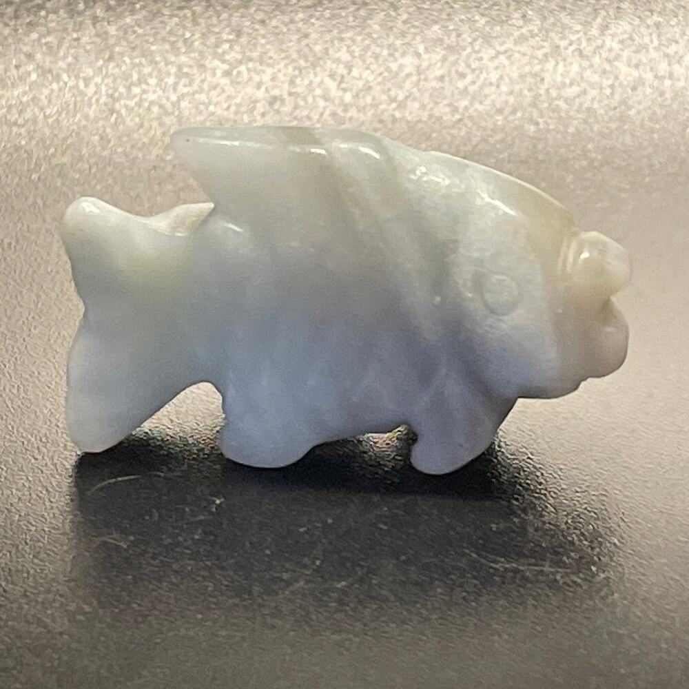 Cute Caribbean Calcite Mini Fish Carving